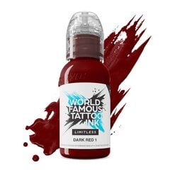 Tatuiruočių rašalas World Famous, Dark Red No.1, 30 ml kaina ir informacija | Antakių dažai, pieštukai | pigu.lt