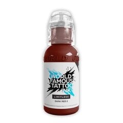 Tatuiruočių tušas World Famous, Dark Red 2, 30 ml kaina ir informacija | Antakių dažai, pieštukai | pigu.lt