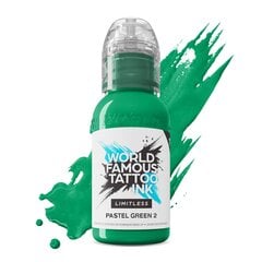 Tatuiruočių tušas World Famous Pastel Green No. 2, 30 ml kaina ir informacija | Antakių dažai, pieštukai | pigu.lt