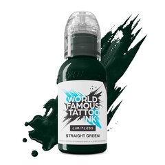 Tatuiruočių rašalas World Famous, Straight Green, 30 ml kaina ir informacija | Antakių dažai, pieštukai | pigu.lt