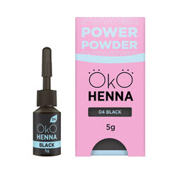 Henna antakių dažai ОКО Power Powder Nr. 04 Black, 5 g цена и информация | Карандаши, краска для бровей | pigu.lt