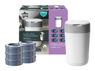 Prekė su pažeista pakuote.Baltas sauskelnių konteineris Tommee Tippee SANGENIC TWIST + 6 kasetės цена и информация | Товары для младенцев и одежда для детей с поврежденной упаковкой | pigu.lt