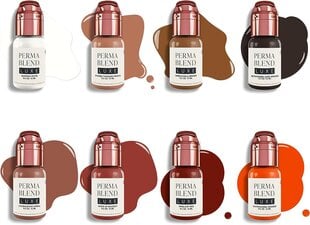 "Perma Blend Luxe" Vicky Martin "Unstoppable Areola" pigmentų rinkinys permanentiniam makiažui, 8*15 ml kaina ir informacija | Antakių dažai, pieštukai | pigu.lt