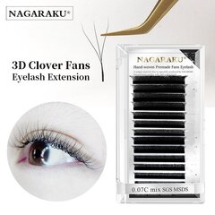 Ресницы Nagaraku 3D W-форма Mix D, 0,07, 8-15 цена и информация | Накладные ресницы, керлеры | pigu.lt