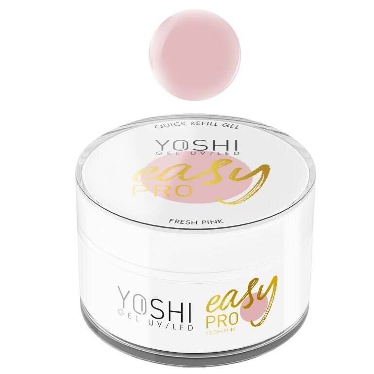 Gelis nagams Yoshi Easy Pro, Fresh Pink, 50 ml kaina ir informacija | Nagų lakai, stiprintojai | pigu.lt