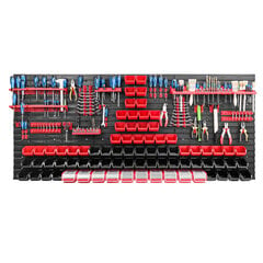 Dirbtuvėms skirta daiktų laikymo sistema su lentynomis | 172 x 78 cm | 78 vnt. dėžių | kaina ir informacija | Įrankių dėžės, laikikliai | pigu.lt