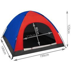 Палатка Trizand на 4 человека, красный/синий цена и информация | Палатки | pigu.lt