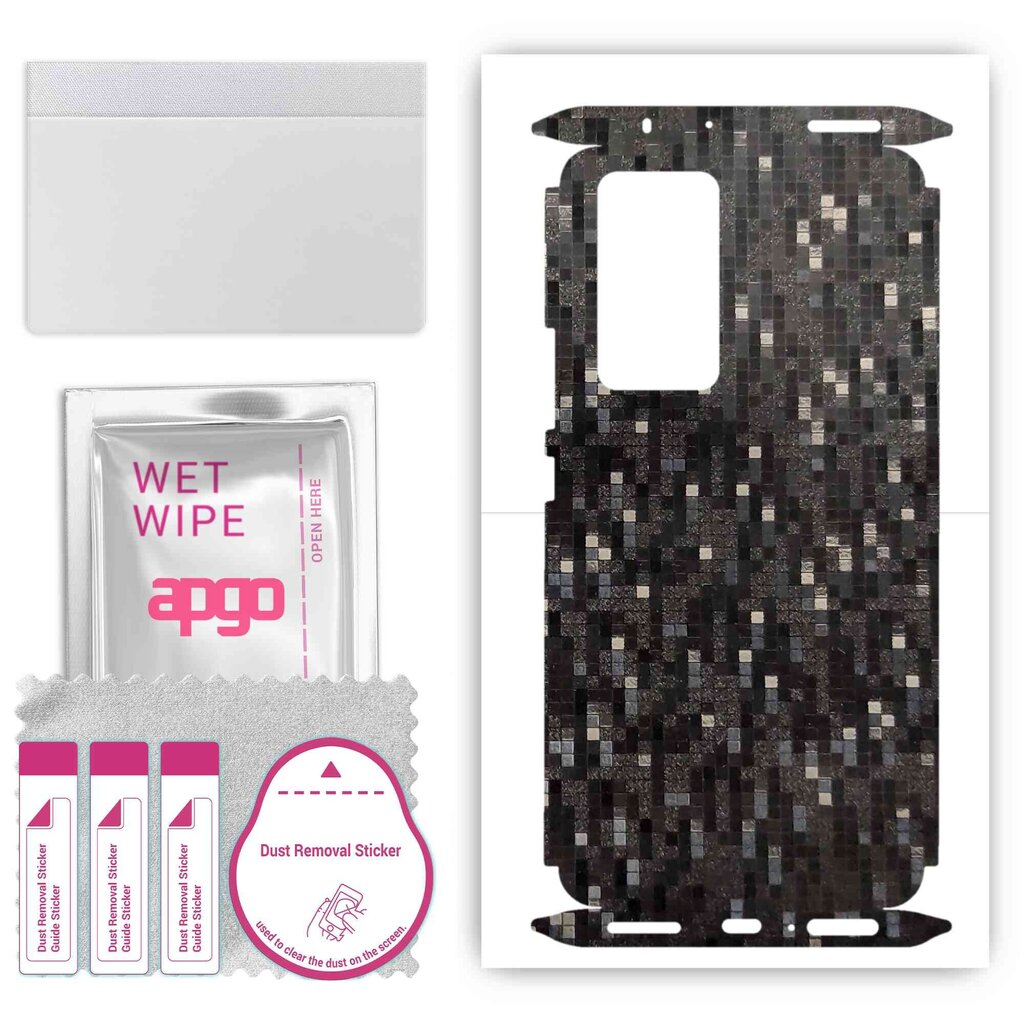 Apgo Carbon Black Pixel Wrap kaina ir informacija | Apsauginės plėvelės telefonams | pigu.lt