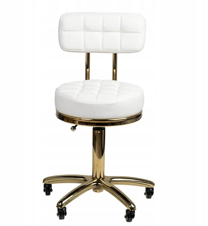 Kosmetinė kėdė Activ AM-961, balta/auksinė kaina ir informacija | Baldai grožio salonams | pigu.lt