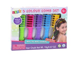 Plaukų dažymo rinkinys vaikams LeanToys Colour Comb, 5 vnt. kaina ir informacija | Kosmetika vaikams ir mamoms | pigu.lt
