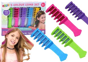 Plaukų dažymo rinkinys vaikams LeanToys Colour Comb, 5 vnt. kaina ir informacija | Kosmetika vaikams ir mamoms | pigu.lt