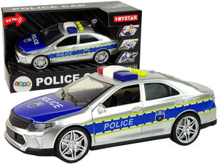 Žaislinis policijos automobilis su garsais Lean Toys, pilkas/mėlynas kaina ir informacija | Žaislai berniukams | pigu.lt