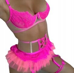 Apatinis trikotažas SET liemenėlės suknelė dirželiais Sexy Pink S EL271_PINK_S kaina ir informacija | Apatiniai marškinėliai moterims | pigu.lt