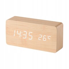 Temperatūros laikrodis žadintuvas Clapper Medinis balsas kaina ir informacija | Laikrodžiai | pigu.lt