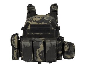 MILITARY TACTICAL VEST 600D MOLLE LOADERS Black Camo цена и информация | Охотничьи принадлежности | pigu.lt