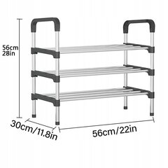 Avalynės stelažų organizatorius 3 lygių METALAS kaina ir informacija | Batų spintelės, lentynos ir suolai | pigu.lt