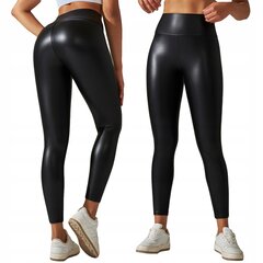 Leginsai MODERN HIGH STRAIGHT ECO SKIN Elastingas PUSHUP BLACK XXL S29_XXL kaina ir informacija | Sportinė apranga moterims | pigu.lt