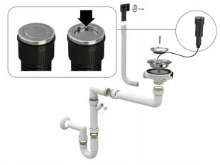 Granitan sifonas push-up, baltas kaina ir informacija | Sifonai | pigu.lt