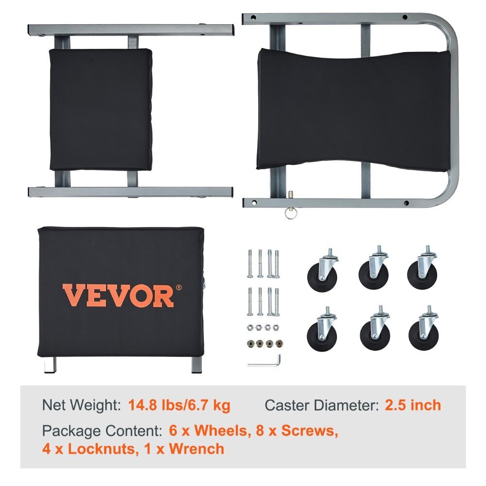 2 in 1 sulankstoma dirbtuvių kėdė/gultas Vevor, 91x41x12cm kaina ir informacija | Mechaniniai įrankiai | pigu.lt