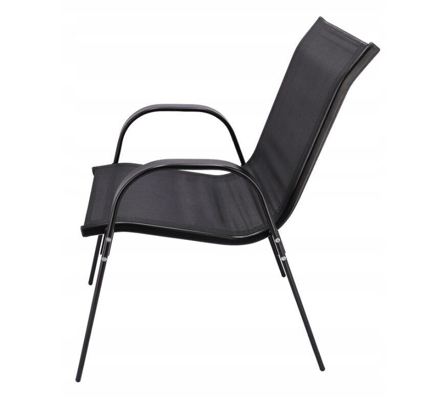 4-ių dalių sodo kėdžių komplektas Jumi, juodas kaina ir informacija | Lauko kėdės, foteliai, pufai | pigu.lt