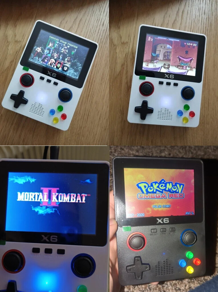 Retro konsolė X6 32 GB emuliatorius SFC, MD, NES, MAME, GBA, GBC, CPS, FC, GB, SMC, SMD kaina ir informacija | Žaidimų konsolės | pigu.lt