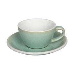 Loveramics Egg Flat White Cup & Saucer 150ml - Basil цена и информация | Стаканы, фужеры, кувшины | pigu.lt