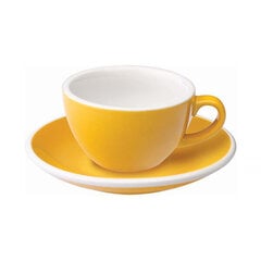 Loveramics Egg Flat White Cup & Saucer 150ml - Yellow цена и информация | Стаканы, фужеры, кувшины | pigu.lt