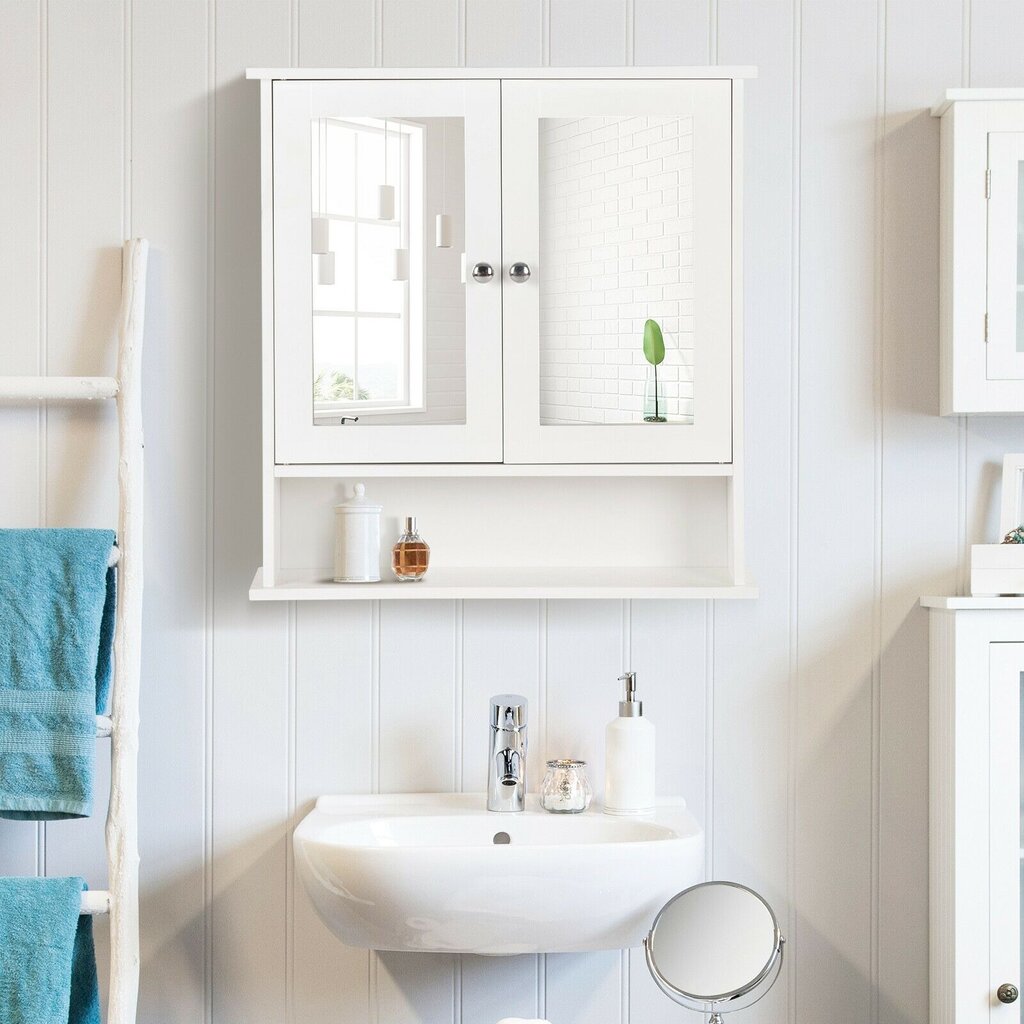 Vonios kambario spintelė Costway, balta kaina ir informacija | Vonios spintelės | pigu.lt