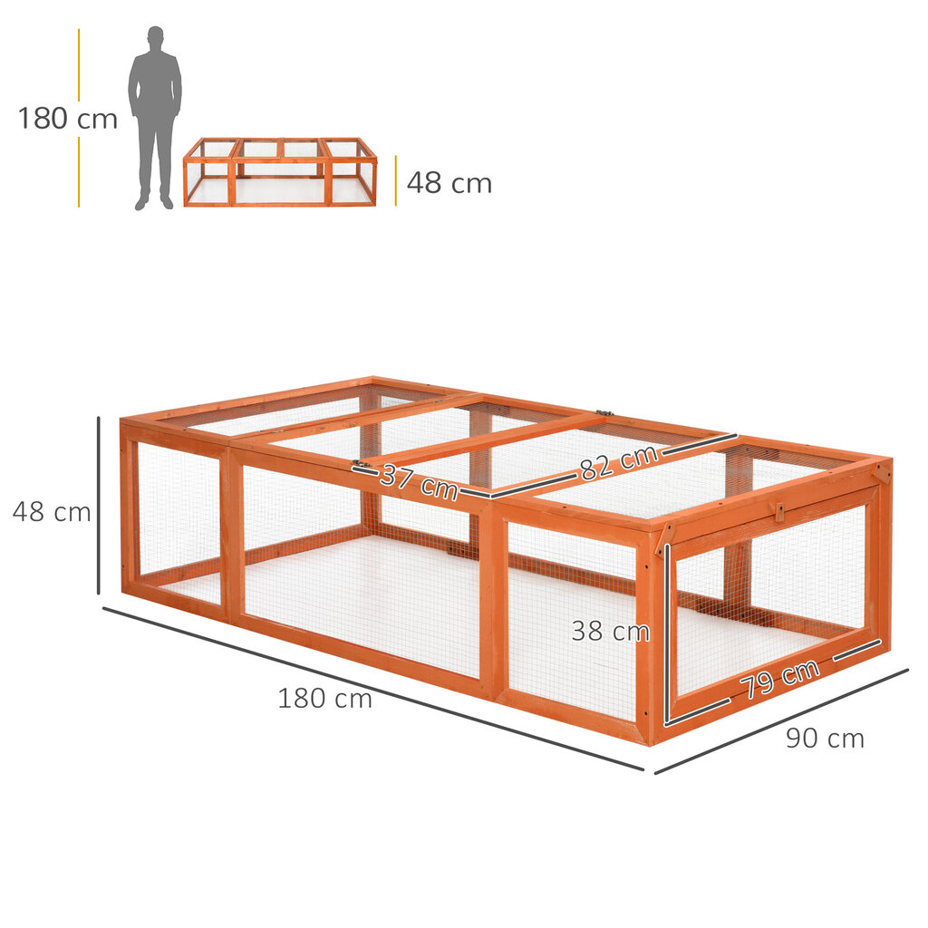 Narvelis graužikams Pawhu, 180x90x48 cm, oranžinis цена и информация | Transportavimo narvai, krepšiai | pigu.lt