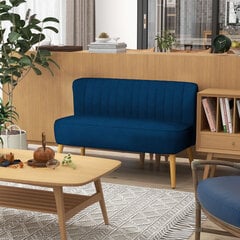 Sofa Homcom, 117x56,5x77 cm, mėlyna kaina ir informacija | Sofos | pigu.lt