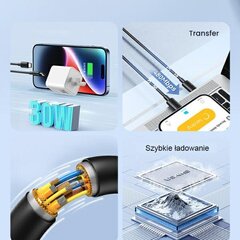 Usams USB-C, 1 m kaina ir informacija | Kabeliai ir laidai | pigu.lt