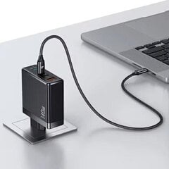 USAMS Ład. siec. 2xUSB-C+1xUSB T52 PD140W PD Fast Charging US-CC168 + kabel U82 USB-C|USB-C US-SJ581 240W czarny|black UM Series UMXLOGTC01 цена и информация | Зарядные устройства для телефонов | pigu.lt