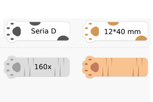 .NIIMBOT Etiketės Lipdukai D serijos 12*40mm CATS2 kaina ir informacija | Sąsiuviniai ir popieriaus prekės | pigu.lt