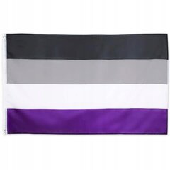 LGBT LARGE радужный флаг 90x150cm ASEXUALITY F10 цена и информация | Флаги и аксессуары к ним | pigu.lt