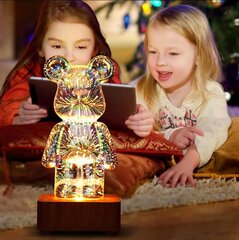 3D LED šviestuvas Bear Happy People kaina ir informacija | Vaikiški šviestuvai | pigu.lt