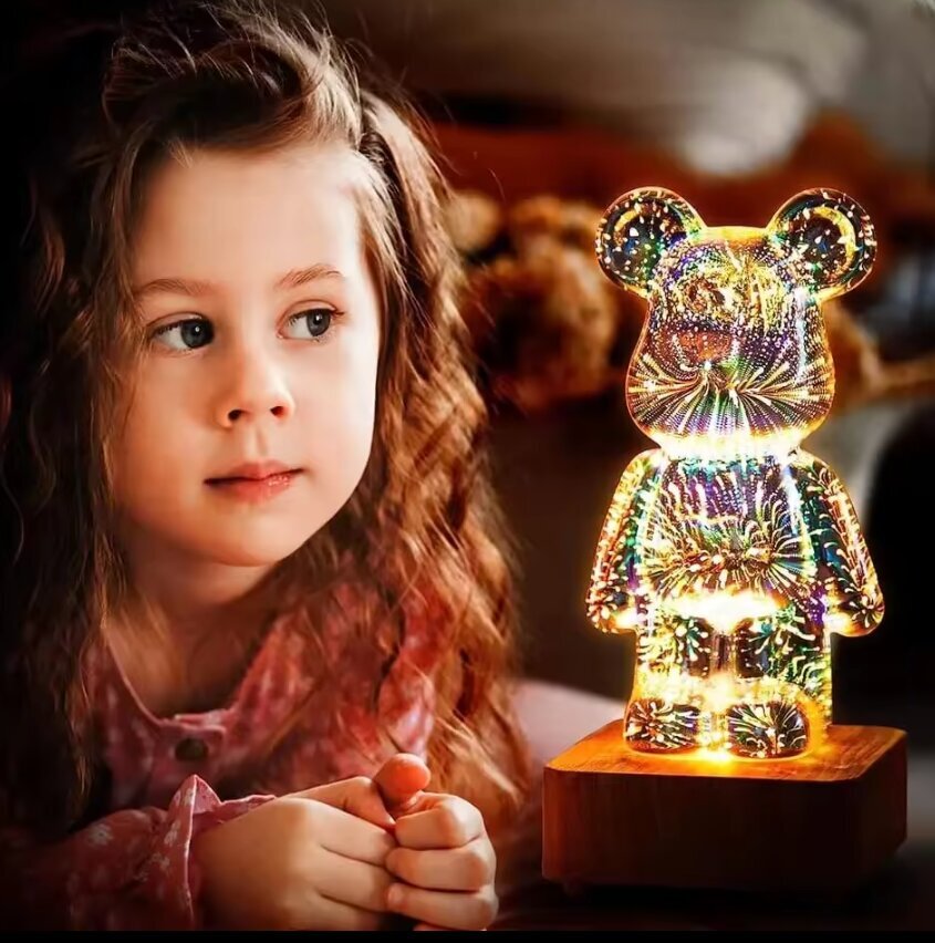 3D LED šviestuvas Bear Happy People kaina ir informacija | Vaikiški šviestuvai | pigu.lt