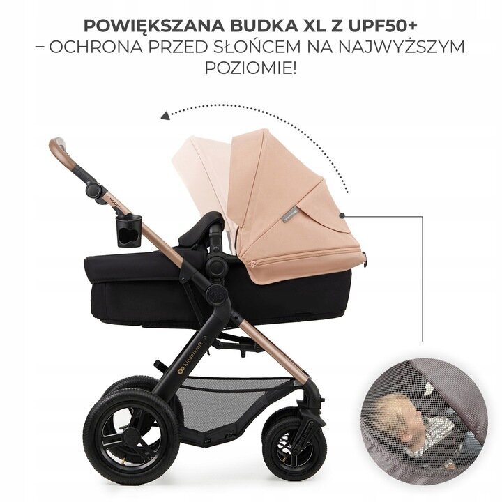 Universalus vežimėlis Kinderkraft Moov 2 Air 3in1, Sand Beige цена и информация | Vežimėliai | pigu.lt