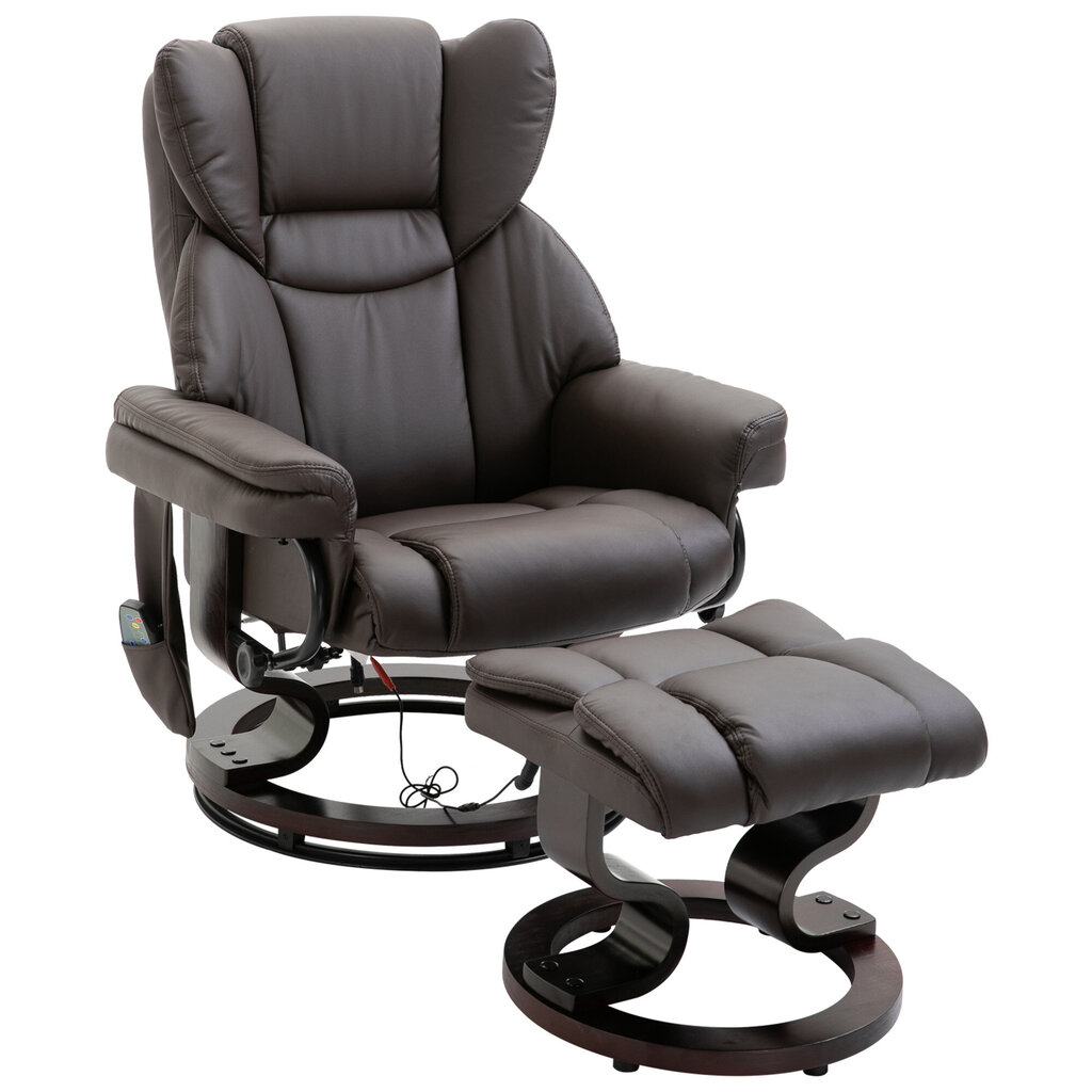 Masažinis fotelis Homcom, 79x82x101 cm, rudas kaina ir informacija | Svetainės foteliai | pigu.lt