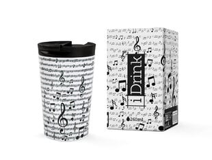 Nerūdijančio plieno puodelis Itotal MUSIC, 260ml(1vnt.) kaina ir informacija | Kanceliarinės prekės | pigu.lt