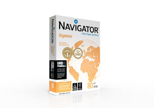 Бумага NAVIGATOR ORGANIZER А4 80г/м2, 500 листов/упак., перфорированная с 2 отверстиями (1 упаковка) цена и информация | Тетради и бумажные товары | pigu.lt