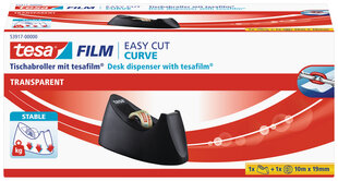 Stalinis dėklas TESA Easy Cut CURVE su TESA Film permatoma juostele, 19mm x 10m(1vnt.) kaina ir informacija | Kanceliarinės prekės | pigu.lt