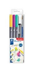 Креативный набор STAEDTLER 3001 STB5-3, 3 цветных маркера, ручка и кисть (1 шт.) цена и информация | Kanceliarinės prekės | pigu.lt