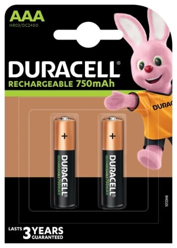 Įkraunamos baterijos DURACELL AAA 750 mAh, 2 vnt(1vnt.) kaina ir informacija | Elementai | pigu.lt