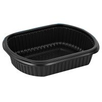 Maisto dėžutė MEALBOX, juoda, PP, 952 ml, 207x170x50 mm, 63 vnt.(1vnt.) kaina ir informacija | Maisto saugojimo  indai | pigu.lt