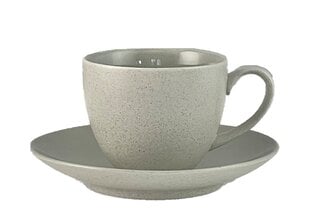 Puodelis GRANITE Grey, su lėkštute, porcelianas, 90 ml, H 6 cm, vnt(1vnt.) kaina ir informacija | Taurės, puodeliai, ąsočiai | pigu.lt