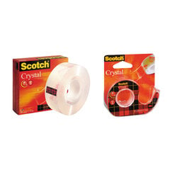 Клейкая лента 3M Scotch Crystal Clear 600, 19 мм х 33 м, экстрапрозрачная (1 шт.) цена и информация | Канцелярские товары | pigu.lt