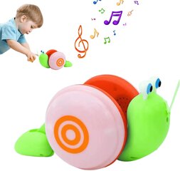 Interaktyvus vaikiškas šviečiantis muzikinis žaislas Sraigė Halpix Snail Pull Along Toy kaina ir informacija | Žaislai kūdikiams | pigu.lt