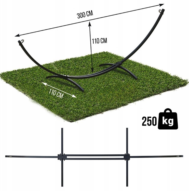 Dvivietis hamakas su rėmu Go Garden, 300 x 160 cm kaina ir informacija | Hamakai | pigu.lt