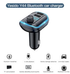 Yesido Y44 FM Модулятор / MP3 Передатчик и Авто ЗУ 2x USB 3.1A + Micro SD Черный цена и информация | FM-модуляторы | pigu.lt