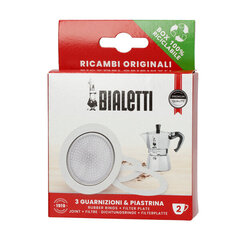 Bialetti - Кофеварка Essentials: 3 уплотнения премиум-класса с соответствующим ситечком для наших алюминиевых моделей на 2 чашки цена и информация | Аксессуары для кофейных аппаратов | pigu.lt